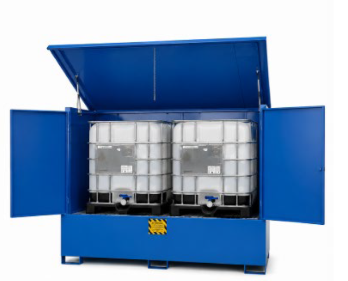 Armadio acciaio verniciato per 2 IBC da 1000L
