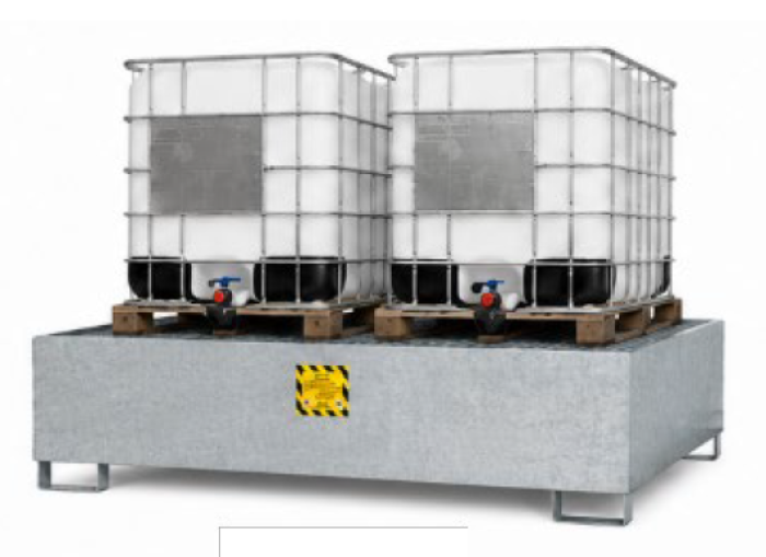 Vasca acciaio zincato 2 IBC da 1000 L