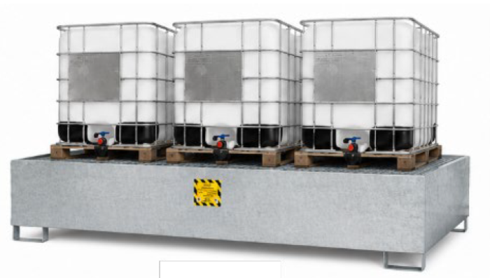 Vasca acciaio zincato 3 IBC da 1000 L