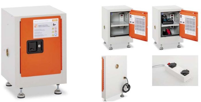 ARMADIO FMPLUS PER STOCCAGGIO E RICARICA BATTERIE AL LITIO Armadio compatto indoor con alimentazione elettrica e sistemi di segnalazione