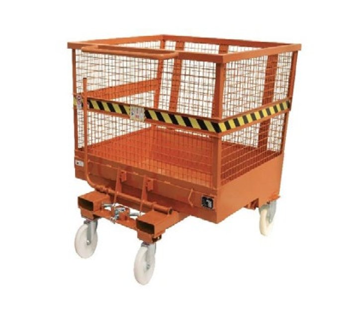CONTENITORI RIBALTABILI CON PARETI IN RETE E RUOTE 1550 x 1550 x h1210 mm 180 x h60 mm 1.610 L 2.000 kg