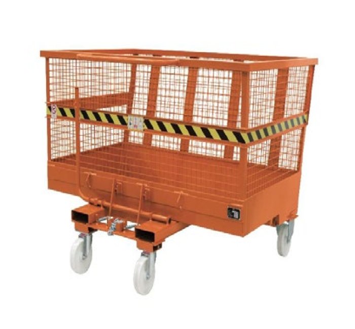 CONTENITORI RIBALTABILI CON PARETI IN RETE E RUOTE 1550 x 1950 x h1210 mm 180 x h60 mm 2.040 L 2.000 kg