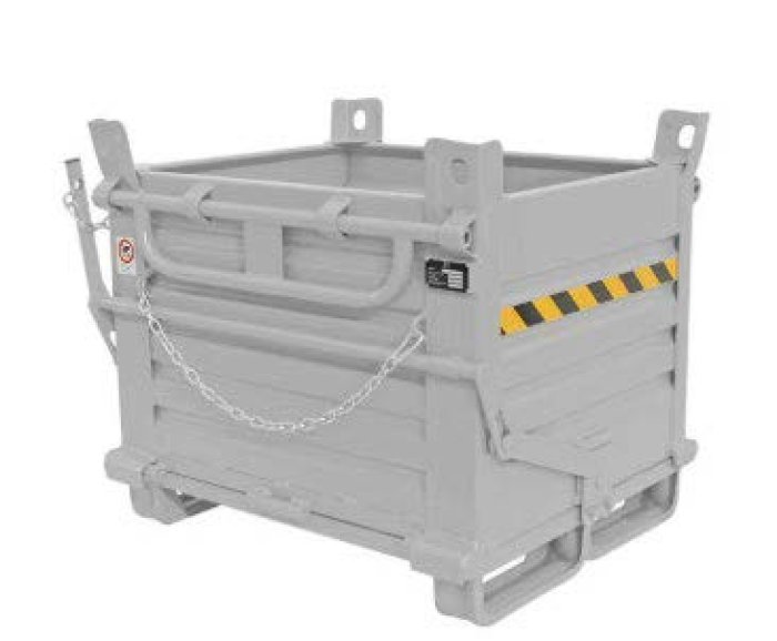 CONTENITORI IN LAMIERA A DOPPIO FONDO APRIBILE portata di 2.000 kg