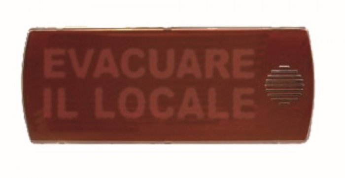 Pannello ottico/acustico con scritta intercambiabile "allarme incendio" en54-3