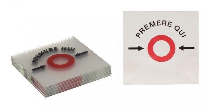 Vetrino quadrato di ricambio per pulsante mis. 6x6 - 1 confezione da 10 pezzi