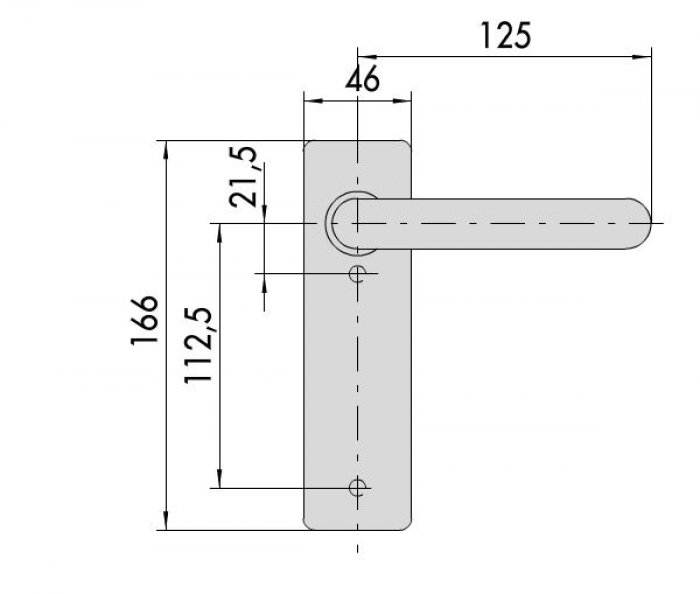 Placca esterna con mezza maniglia senza foro cilindro verniciata nero maniglioni antipanico modello fast ad infilare (porte tagliafuoco)