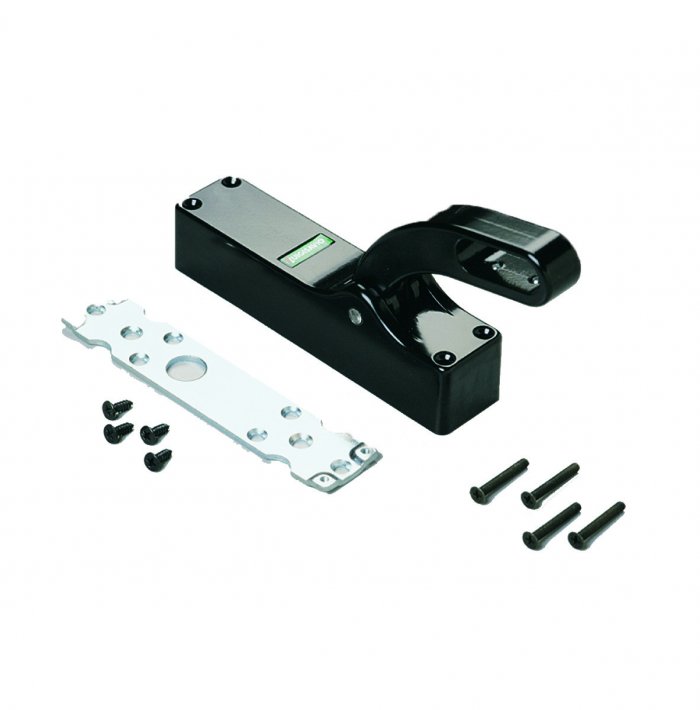 Supporto intermedio in zama in acciaio zincato nero per maniglioni antipanico modello circeo