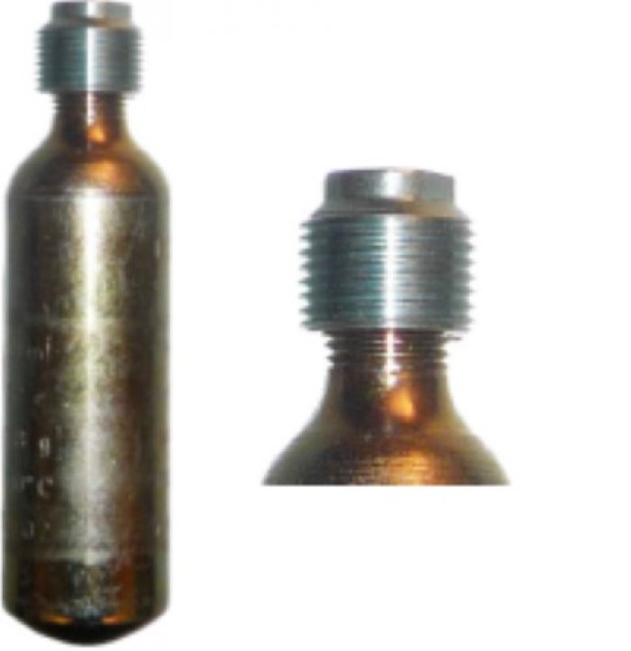 Bombola co2 efc gr. 500 con riduttore passo m18 x 1,50 per filetto 1/2" -20 temp. max 50 gradi c non ricaricabile (solo per box)