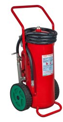 Estintore carrellato Litri 50 Schiuma con propellente bombola esterna di CO2 - A IV B - Codice 19508-52 - UNI EN 1866-1 - MED 2014/90/UE - PED 2014/68/UE