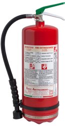 Estintore Litri 6 Schiuma - Modello 22066-3 - 27A 233B 40F - UNI EN 3-7 - Serbatoio in Acciaio Inox