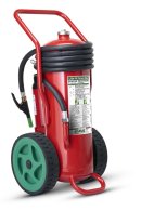 25-Liter Green Wave Lith-M Foam Wheeled Fire Extinguisher Suitable for Lithium Batteries in Stainless Steel – Stored Pressure – GW25A – Class A IV B