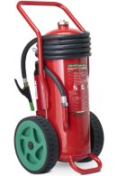 Fahrbarer fluorfreier Schaumlöscher Green Wave 25 Liter, bei Gebrauch druckbeaufschlagt – A IVB