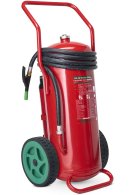Fahrbarer 50-Liter-Schaumfeuerlöscher Green Wave Lith-M geeignet für Lithiumbatterien aus Edelstahl – GW50A – Klasse A IV B