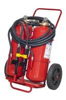 TWIN AGENT WHEELED DEVICE 50 Kg Powder - 50 L Foam - Codice 30509