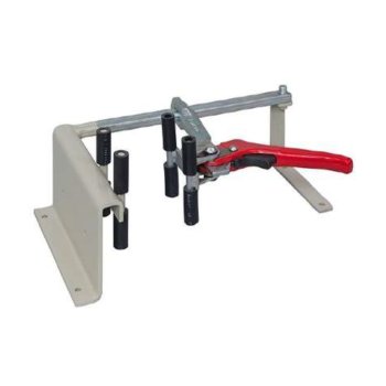 Manueller Tischschraubstock mit Schnellspannklemme von 80 mm bis 190 mm für tragbare Pulverfeuerlöscher, Abmessungen 400x230x160H