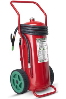Estintore Carrellato da 50 Litri a Schiuma Green Wave Lith-M idoneo per Batterie al Litio in Acciaio Inox – GW50A– Classe A IV B