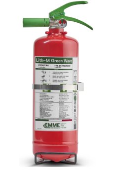 Estintore Portatile da 2 Litri a Schiuma Green Wave Lith-M idoneo per Batterie al Litio in Acciaio – GW2P – Classe 8 A 34 B 25 F
