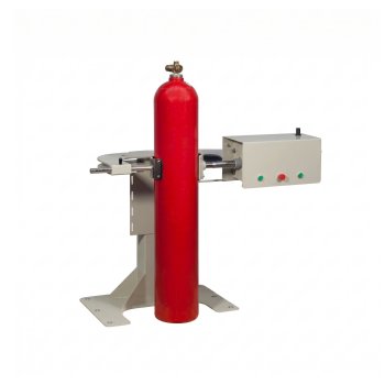 Morsa pneumatica per svitare e serrare la valvola di estintori ed impianti antincendio a spegnimento automatico
