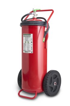 Estintore Carrellato a Schiuma Green Wave idoneo per Batterie al Litio in Acciaio Inox – GW100P – Classe A IV B