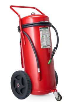 Extincteur sur roues à mousse sans fluor Green Wave de 150 litres pressurisé au moment de l'utilisation - A IVB