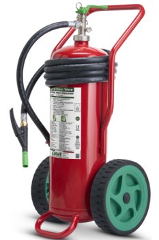 Estintore Carrellato da 25 Litri a Schiuma Green Wave Lith-M idoneo per Batterie al Litio in Acciaio Inox – GW25P – Classe A IV B
