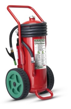Estintore Carrellato da 25 Litri a Schiuma Green Wave Lith-M idoneo per Batterie al Litio in Acciaio Inox – Pressione ausiliaria - GW25A – Classe A IV B