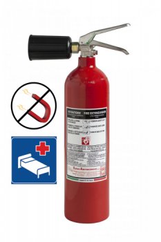2 Kg Co2 Fire Extinguisher 34B- UNI EN 3-7 -Code 23020-9 