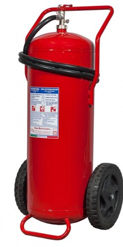 100 kg Powder Wheeled Fire Extinguisher - A IV B C - MED 2014/90/EU Code 16118-52