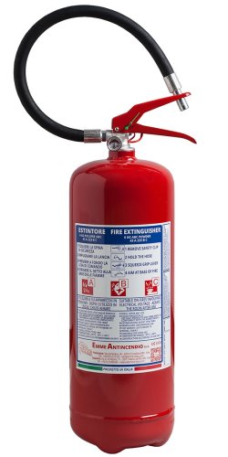 Estintore 6 Kg Polvere - 43A 233B C- Modello 21064-3 - PED 2014/68/UE.