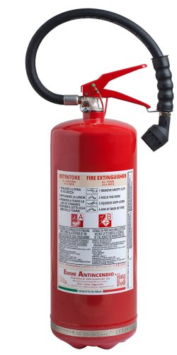 6 L. Water + Additive FIRE EXTINGUISHER - 21A 183B - Model 22062-11 - Cylinder Stainless steel AISI 304 - PED - UNI EN 3-7 2014/68/EU