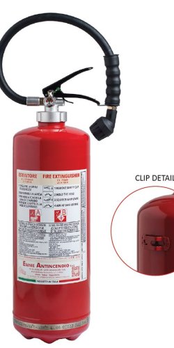 6 L. Water + Additive FIRE EXTINGUISHER - 21A 183B - Model 22062-14 - Cylinder Stainless steel AISI 304 - Valve M. 58x2 lightweight aluminum alloy AA6061 body - PED - UNI EN 3-7 2014/68/EU