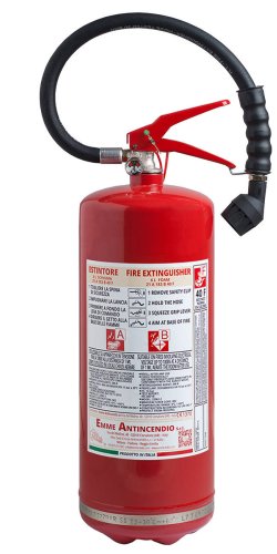 6 L. Water + Additive FIRE EXTINGUISHER - 21A 183B 40F - Model 22062-21 - CYLINDER Stainless steel AISI 304 - PED - UNI EN 3-7 2014/68/EU