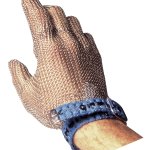 Guanto in cotta di maglia in acciaio inossidabile colore arancio tg. 11