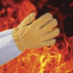 Guanto fireman in pelle fiore di bovino idrorepellente giallo tg.11