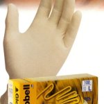 Guanto monouso in lattice di gomma naturale globell tg.m (7-7.5)