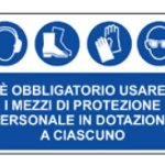 CARTELLO IN ALLUMINIO FORMATO MM 500X330 CUFFIA SCARPE GUANTI OCCHIALI (DPI)