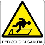 CARTELLO IN ALLUMINIO FORMATO MM 330X350 PERICOLO DI CADUTA (111B)