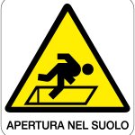 CARTELLO IN ALLUMINIO FORMATO MM 330X350 APERTURA NEL SUOLO (112B)