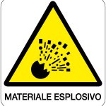 CARTELLO IN ALLUMINIO FORMATO MM 330X350 MATERIALE ESPLOSIVO (116B)