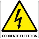 CARTELLO IN ALLUMINIO FORMATO MM 330X350 CORRENTE ELETTRICA (121B)