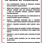 CARTELLO IN ALLUMINIO FORMATO MM 330X470 NORME DA SEGUIRE IN CASO INCENDIO (1214B)