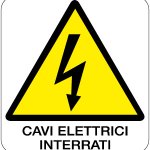 CARTELLO IN ALLUMINIO FORMATO MM 330X350 CAVI ELETTRICI INTERRATI (123B)