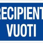 CARTELLO IN ALLUMINIO FORMATO MM 230X230 RECIPIENTI VUOTI (1306B)