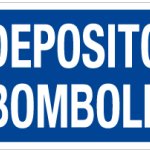 CARTELLO IN ALLUMINIO FORMATO MM 230X230 DEPOSITO BOMBOLE (1308B)