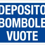 CARTELLO IN ALLUMINIO FORMATO MM 230X230 DEPOSITO BOMBOLE VUOTE (1309B)