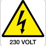 CARTELLO IN ALLUMINIO FORMATO MM 330X350 230 VOLT (132B)