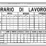 CARTELLO IN ALLUMINIO FORMATO MM 300X200 ORARIO LAVORO PER MANSIONI (1354A)