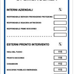 CARTELLO IN ALLUMINIO FORMATO MM 200X300 NUMERI TELEFONICI EMERGENZA (1448A)