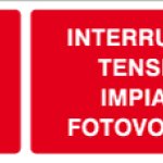 CARTELLO IN ALLUMINIO FORMATO MM 330X125 INTERR TENS IMP FOTOVOLTAICO (1465A)