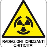 CARTELLO IN ALLUMINIO FORMATO MM 330X350 RADIAZIONI IONIZZANTI CRITICITA' (147B)